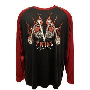 Men's Motorcycle V Twins Cycles Long Sleeve Performance Shirt Sz 2XL Solar Gear